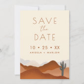 ボホモダン砂漠サボテンの結婚アーチ写真 セーブザデート (正面)