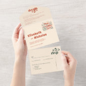 ボホモダン砂漠 |すべての結婚式の招待 オールインワン招待状 (貼ってはがせる)