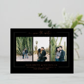 ボホモダン砂漠 | 3写真日付の保存 箔招待状 (立ち正面)