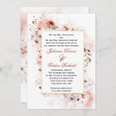 ボホモダン秋フローラフレーム結婚式招待状 招待状 (正面/裏面)