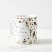 ボホモダン素朴クリスマス植物葉 コーヒーマグカップ (正面左)