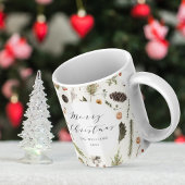 ボホモダン素朴クリスマス植物葉 コーヒーマグカップ