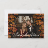 ボホモダン素朴フローラ秋の結婚式 サンキューカード (正面)