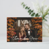 ボホモダン素朴フローラ秋の結婚式 サンキューカード (スタンド正面)