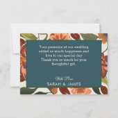ボホモダン素朴フローラ秋の結婚式 サンキューカード (裏面)