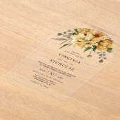 ボホモダン素朴フローラ結婚ズ アクリル招待状 (レイダウン)