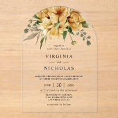 ボホモダン素朴フローラ結婚ズ アクリル招待状 (正面)