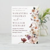 ボホモダン素朴ワイルドフラワーテーマ結婚ズ 招待状 (スタンド正面)