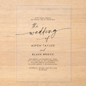 ボホモダン結婚ス素朴トエレガントミニマルス アクリル招待状 (正面)