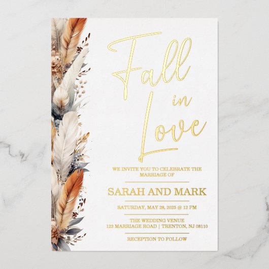 ボホモダン結婚式招待状 実在 |  箔招待状 (正面)