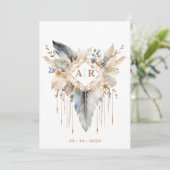 ボホモダン結婚式招待状 招待状 (スタンド正面)