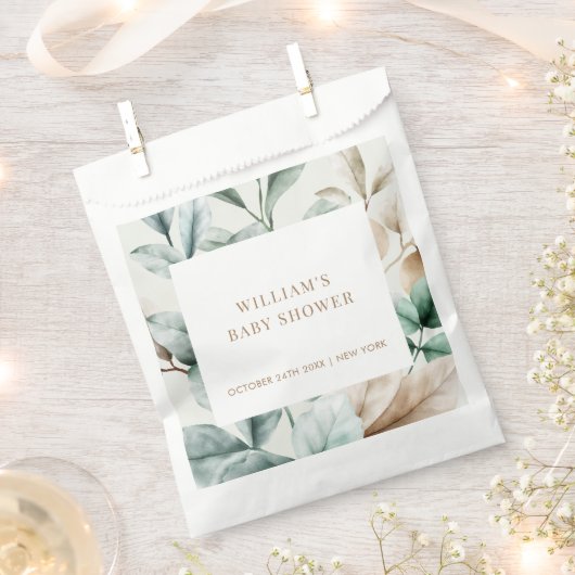 ボホモダン緑離れ子シャワー フェイバーバッグ (クリップ留めされた状態)