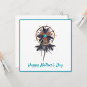 ボホモダン羽ドリームキャッチャー母のデイカード カード (正面/裏面インサイチュ)