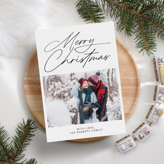ボホモダン脚本家族の写真クリスマス シーズンカード