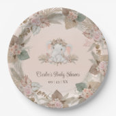 ボホモダン象の赤男女兼用ちゃんシャワー ペーパープレート (正面)