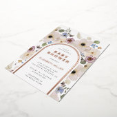 ボホモダン赤ちゃんシャワー 箔招待状 (回転した状態)