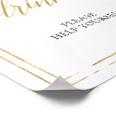 ボホモダン赤面ピンクフローラ金ゴールドドリンク看板 ポスター (角)