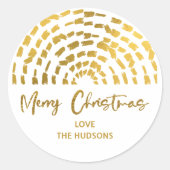 ボホモダン金ゴールドアーチクリスマスホリデーギフト ラウンドシール (正面)
