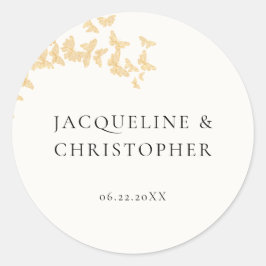 ボホモダン金ゴールド蝶ロマン結婚ティック ラウンドシール