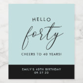 ボホモダン40パーソナライズされたthバースデーワインラベル ワインラベル (シングルラベル)