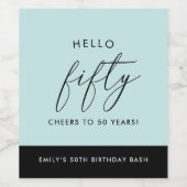 ボホモダン50パーソナライズされた誕生日ワインラベル ワインラベル (シングルラベル)