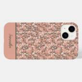 ボホモノグラムのコーラルピーチグリーンホワイトフローラ Case-Mate iPhoneケース (裏面 (横))
