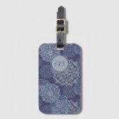 ボホモノグラムのデニムムーディブルースマンダラスパセオ ラゲッジタグ (正面縦)