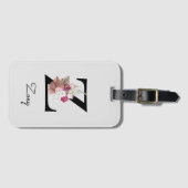 ボホモノグラムのフラワーズイニシャルZ ラゲッジタグ (正面横)