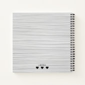 ボホモノグラムモダンホワイトテクスチャお気に入りのレシピ ノートブック (裏面)