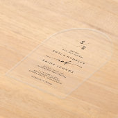 ボホモノグラムモダンユニークア澄んク結婚リル アクリル招待状 (レイダウン)