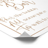 ボホモモザバーパンパスグラスベイビーシャワーサイン ポスター (角)