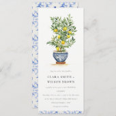 ボホモロッコウォーター色イエローレモンツリー結婚ズ 招待状 (正面/裏面)