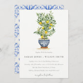 ボホモロッコウォーター色イエローレモンツリー結婚ズ 招待状 (正面/裏面)