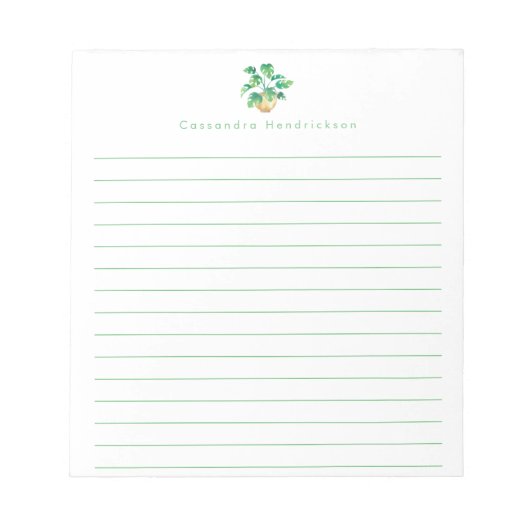 ボホモンステラ植物ミニマリストグリーンパーソナライズされた ノートパッド (正面)