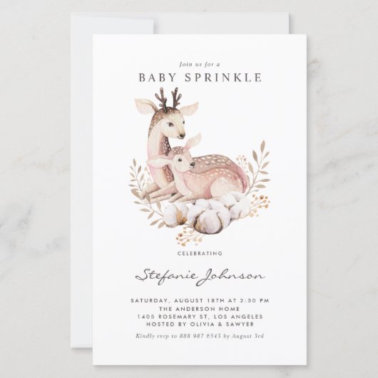 ボホモンミーとベビーディアベビーシャワー招待状 (正面)