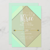 ボホヤングワイルド&スリー |誕生日パーティー 招待状 (正面/裏面)