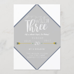 ボホヤングワイルド&スリー  誕生日パーティー 招待状