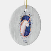 ボホユニコーンパーソナライズされたイラストレーションガールズ セラミックオーナメント (右)