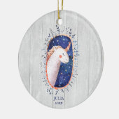 ボホユニコーンパーソナライズされたイラストレーションガールズ セラミックオーナメント (左)