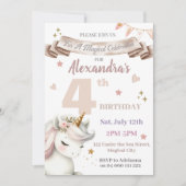 ボホユニコーンマジカルガール4th誕生日招待状 招待状 (正面)