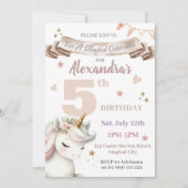 ボホユニコーンマジカルガール5th誕生日招待状 招待状 (正面)