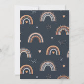 ボホユニコーンモダンネイビーガールズカワイイ誕生日 招待状 (裏面)