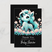 ボホユニコーン赤ちゃんシャワー サンキューカード (正面/裏面)