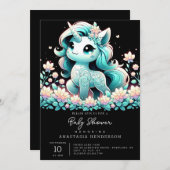 ボホユニコーン赤ちゃんシャワー 招待状 (正面/裏面)