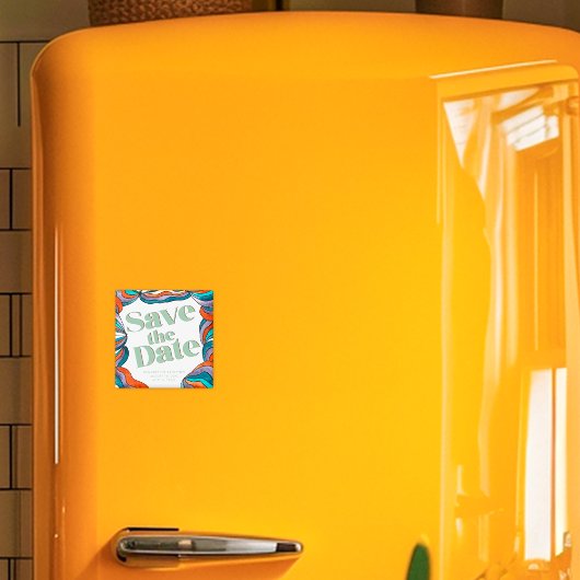 ボホユニークはっきりしたグルーヴィレトログリーンウェーカラフルブ マグネット