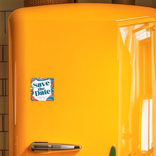 ボホユニークはっきりしたグルーヴィレトロブルーカラフルウェー マグネット