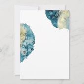 ボホユニークウォーターカラーネイビーブルーシンプルズ結婚 招待状 (裏面)