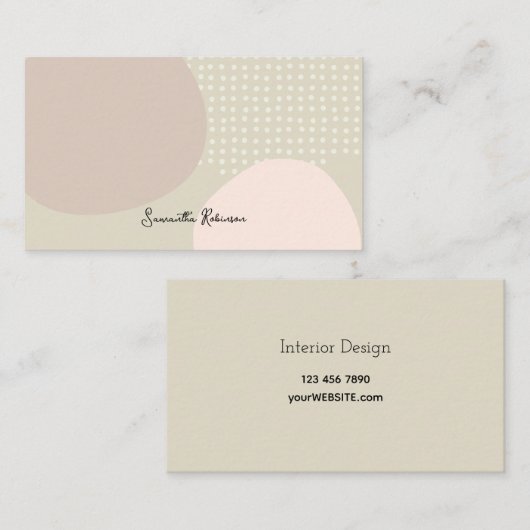 ボホユニークニュートラル抽象芸術アートインテリアデザイン 名刺 (正面/裏面)