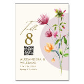 ボホユニーク春ワイルドフラワーお洒落結婚ズ テーブルナンバー (正面)