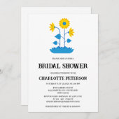 ボホユニーク素朴サンフラワーブライダルシャワー 招待状 (正面/裏面)